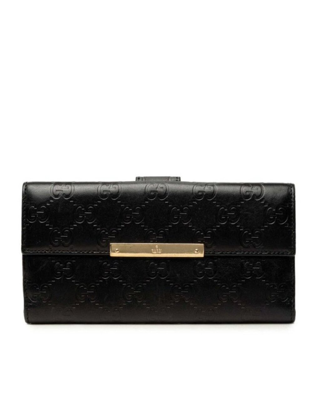 Gucci Guccissima Continental Wallet Black Leather